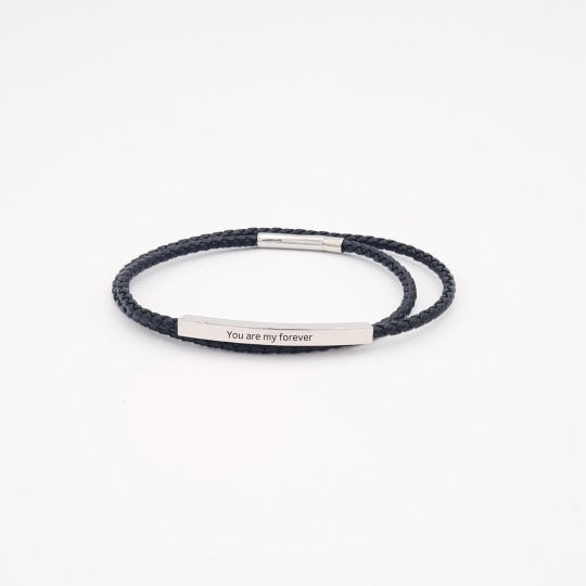 Minimalist Leather Men's Arabic Bracelet