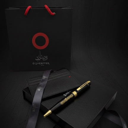 Black Pen with Gold Trims & Credit Card Holder Gift Set