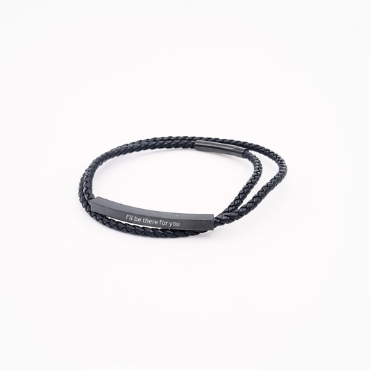 Minimalist Leather Men's Arabic Bracelet
