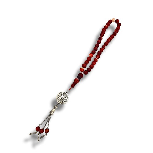 Custom Red Agate Arabic Rosary