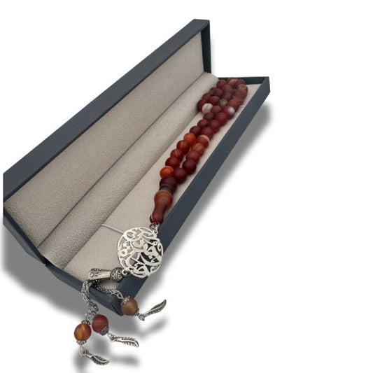 Custom Red Agate Arabic Rosary