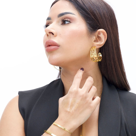 Arabic Loop Calligraphy Earring – Al-Hallaj Love Verse