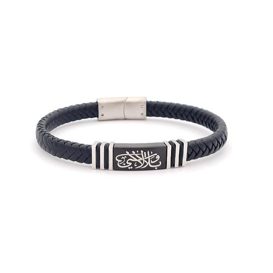 Classic Black Leather Men Bracelet