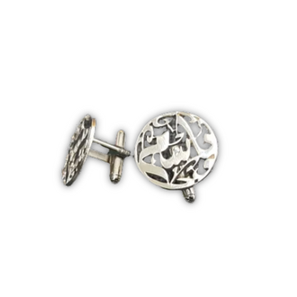 Customized Circular Engraved Arabic Calligraphy Cufflinks