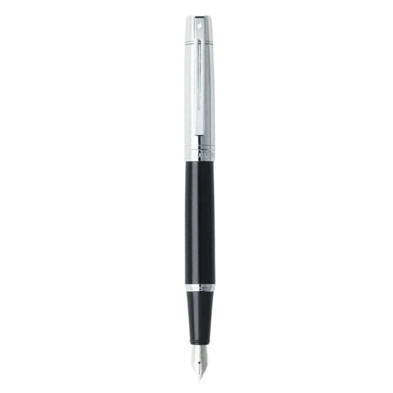 Glossy Black & Chrome Fountain Pen with Chrome Trims – Medium Nib