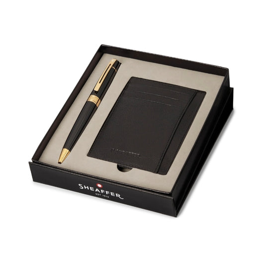 Black Pen with Gold Trims & Credit Card Holder Gift Set