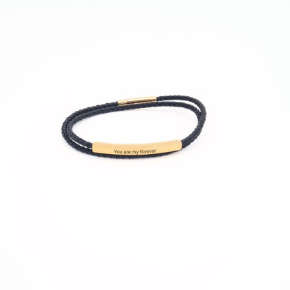 Minimalist Leather Men's Arabic Bracelet