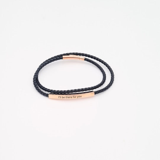 Minimalist Leather Men's Arabic Bracelet