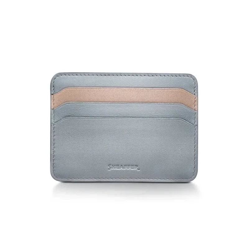 Sheaffer Expressions Gift Set – Blue & Pink Pearlised Ballpoint with Leather Card Holder