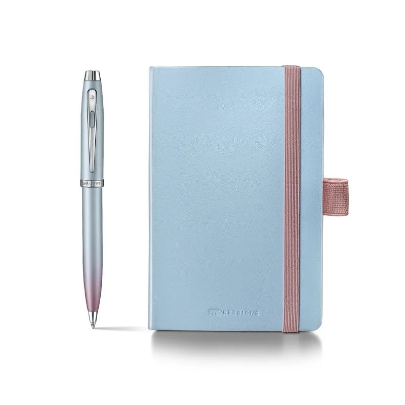 Sheaffer Gift Set: Expressions Blue and Pink Pearlised Gradient Ballpoint Pen Small Notebook