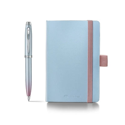 Sheaffer Gift Set: Expressions Blue and Pink Pearlised Gradient Ballpoint Pen Small Notebook