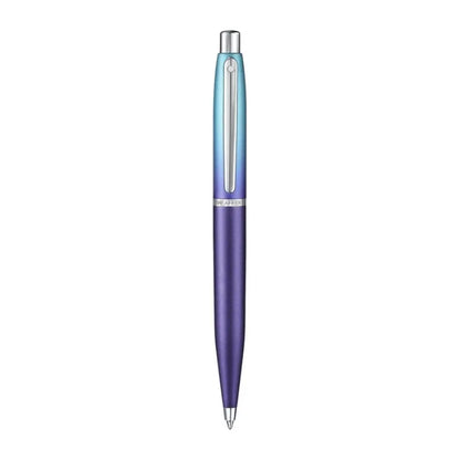 Sheaffer Expressions Gift Set – Blue & Purple Pearlised Ballpoint with Leather Card Case