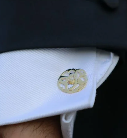 Customized Circular Engraved Arabic Calligraphy Cufflinks