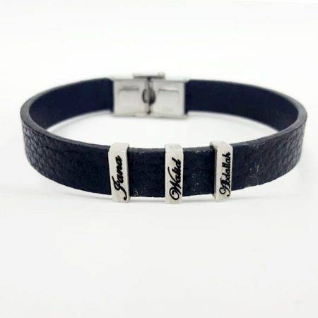 Customized Family Names Single Leather Bracelet